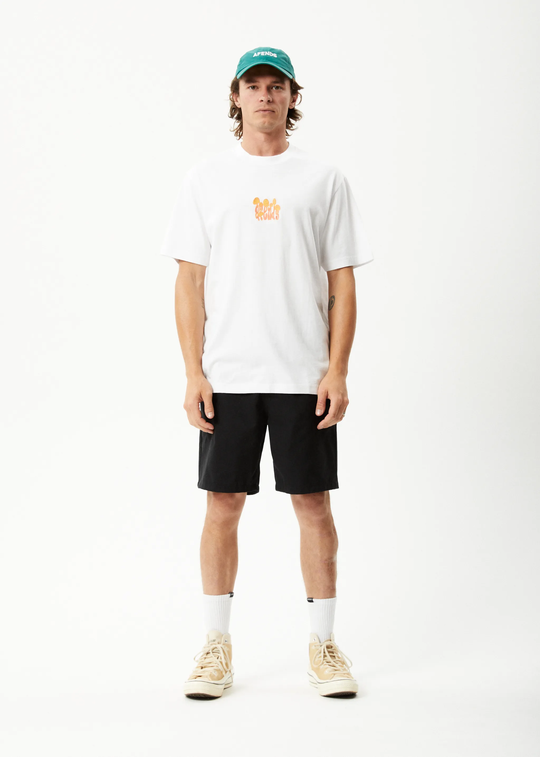 AFENDS Mens Psychedelic - Retro Graphic T-Shirt - White