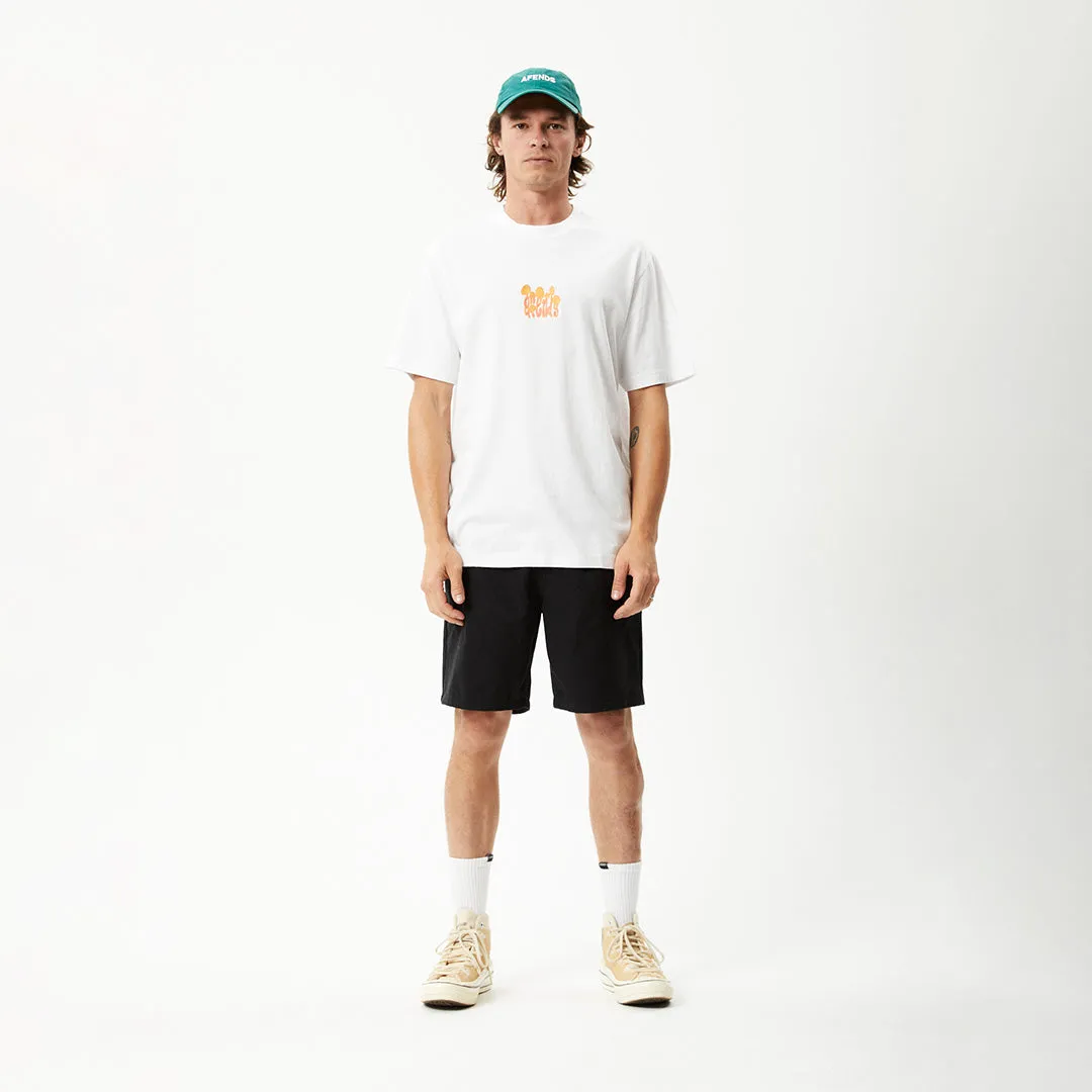 AFENDS Mens Psychedelic - Retro Graphic T-Shirt - White