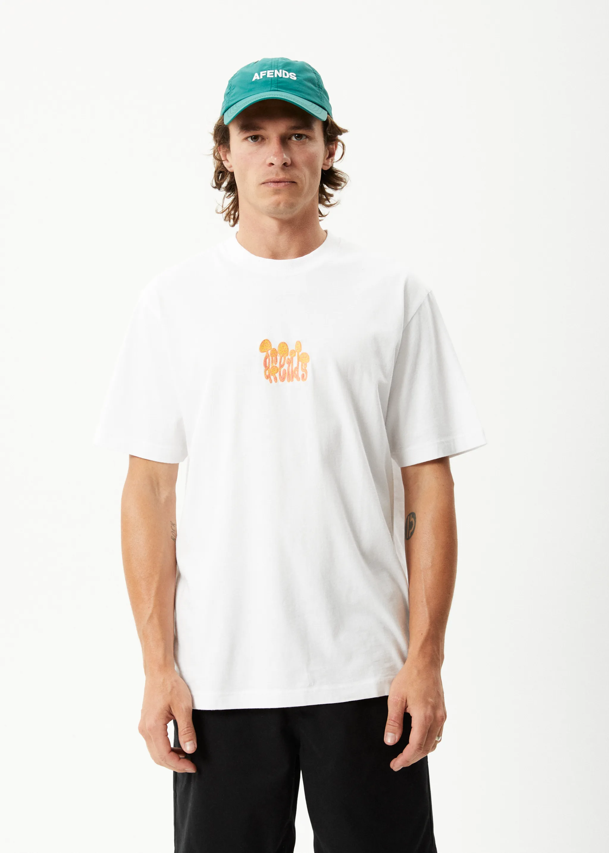 AFENDS Mens Psychedelic - Retro Graphic T-Shirt - White