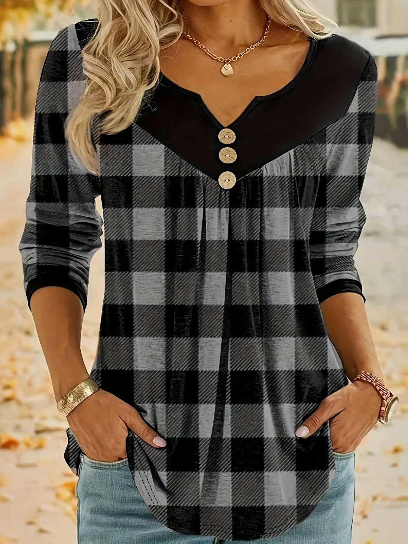 Buffalo Plaid Tunic Top