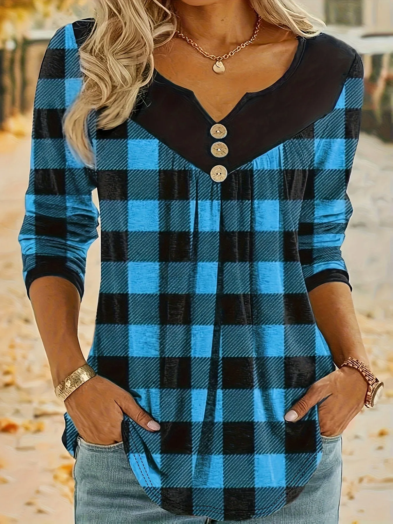 Buffalo Plaid Tunic Top