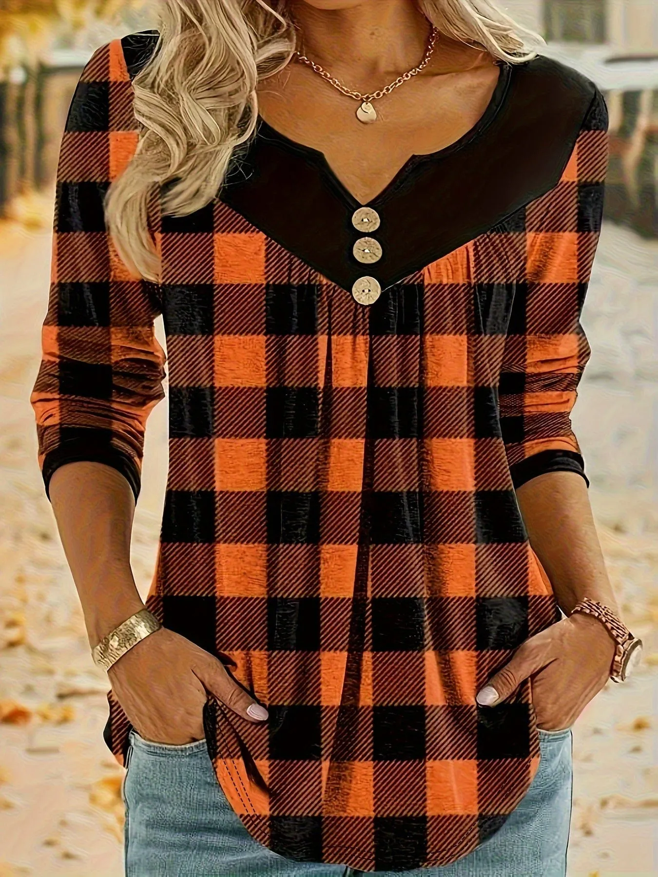 Buffalo Plaid Tunic Top