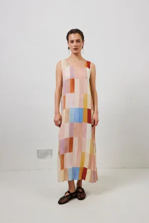 Cate Smock Maxi Dress Patchwork