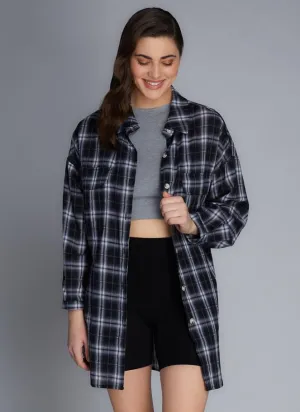 C'est Moi, CET6510 Oversized Plaid Shirt