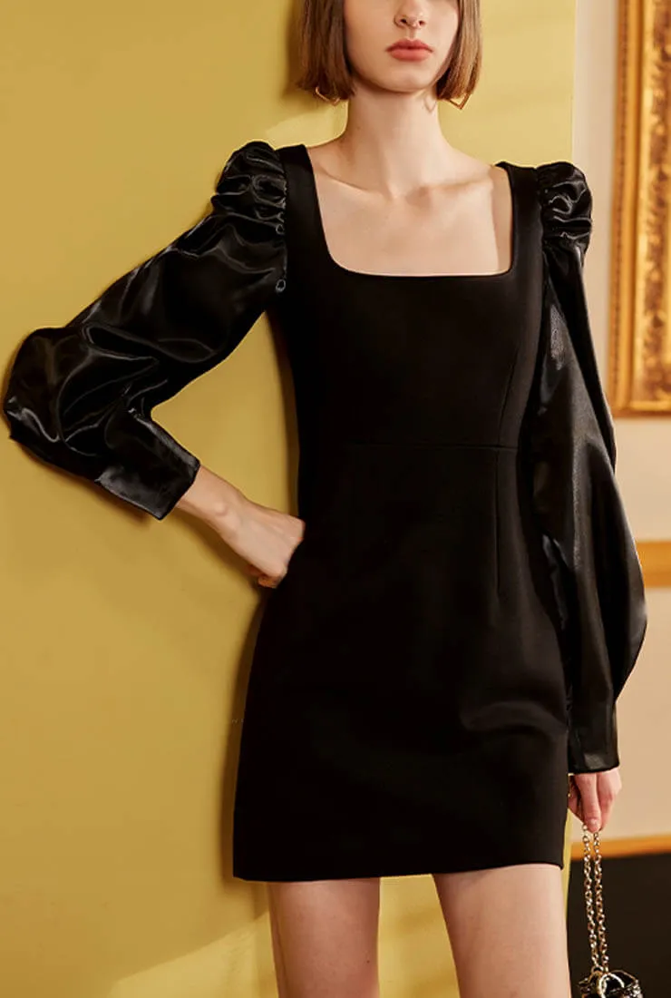 Classic High Waist Hepburn Black Dress