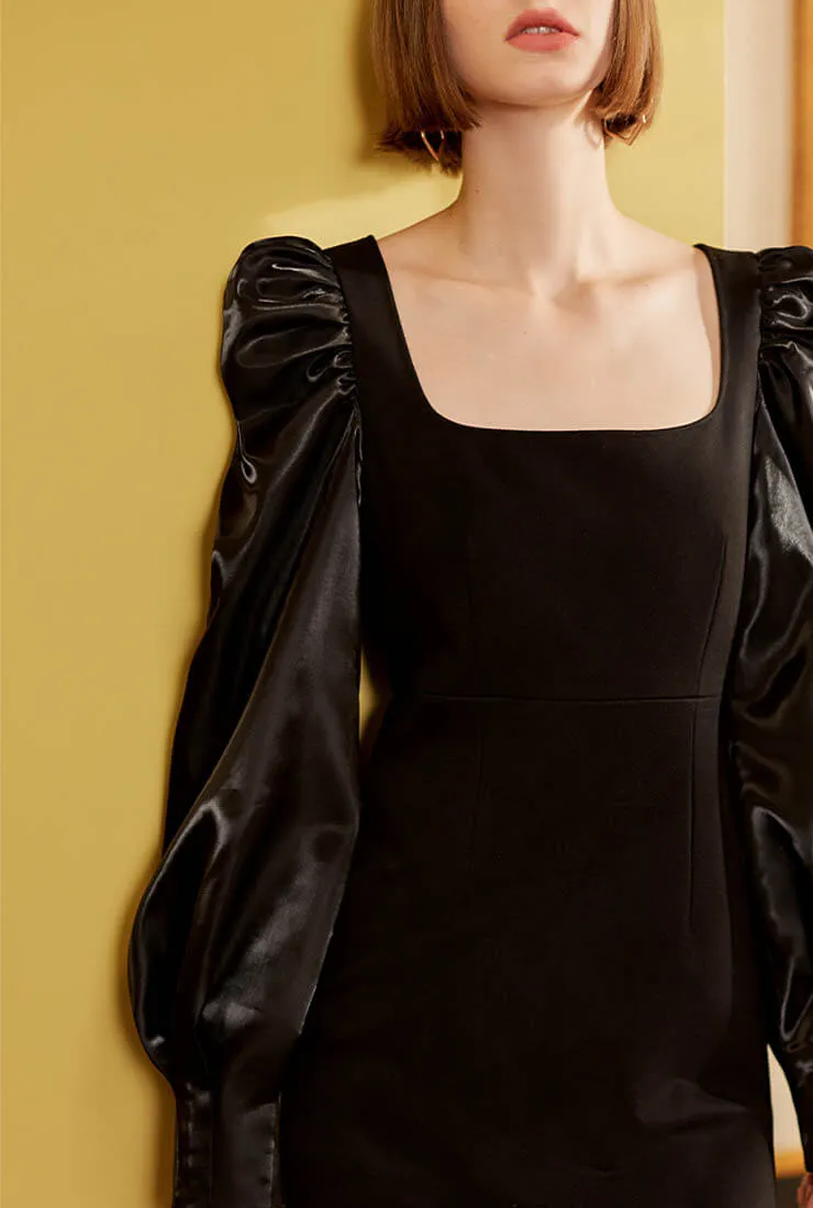 Classic High Waist Hepburn Black Dress
