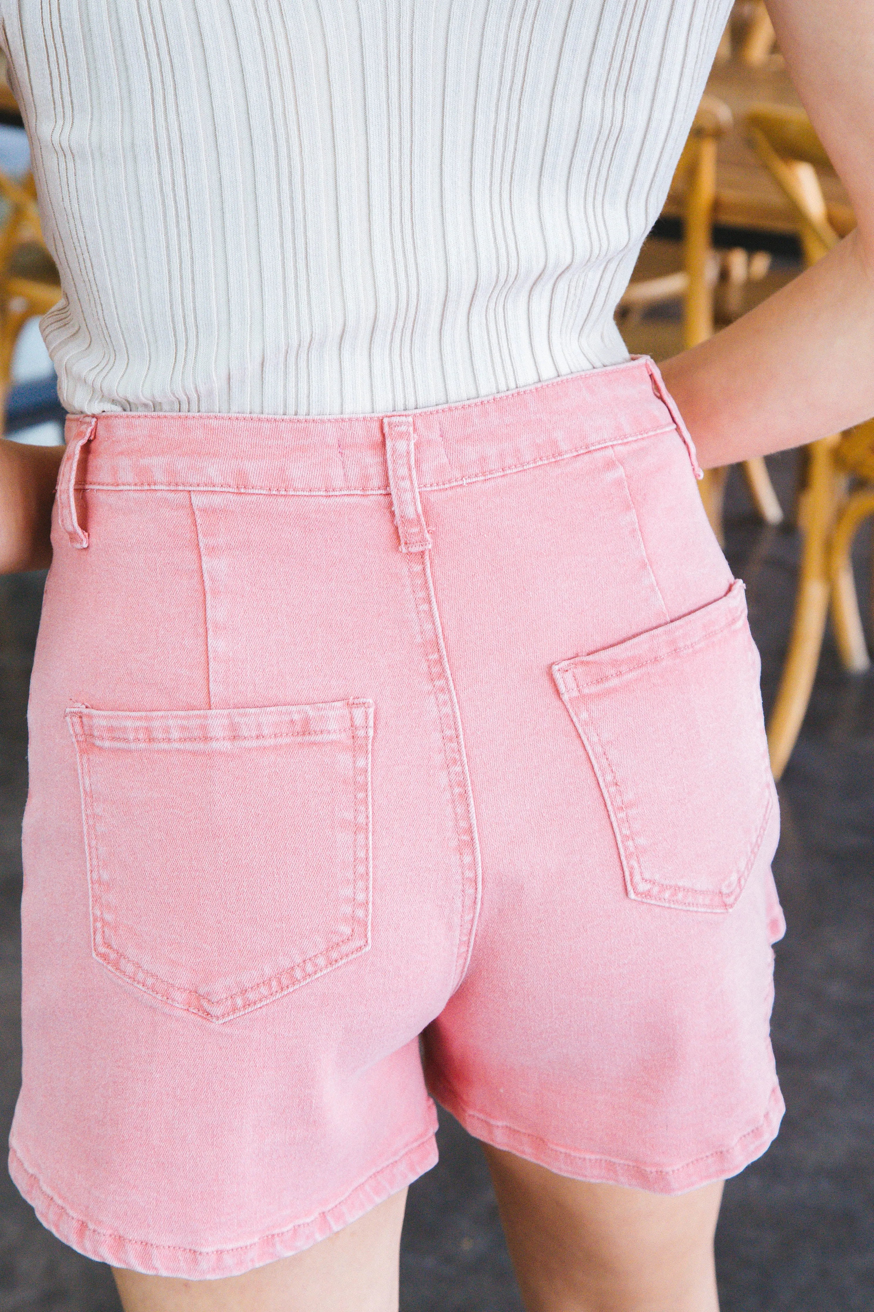 Gracie Denim Cargo Skort, Rose Pink