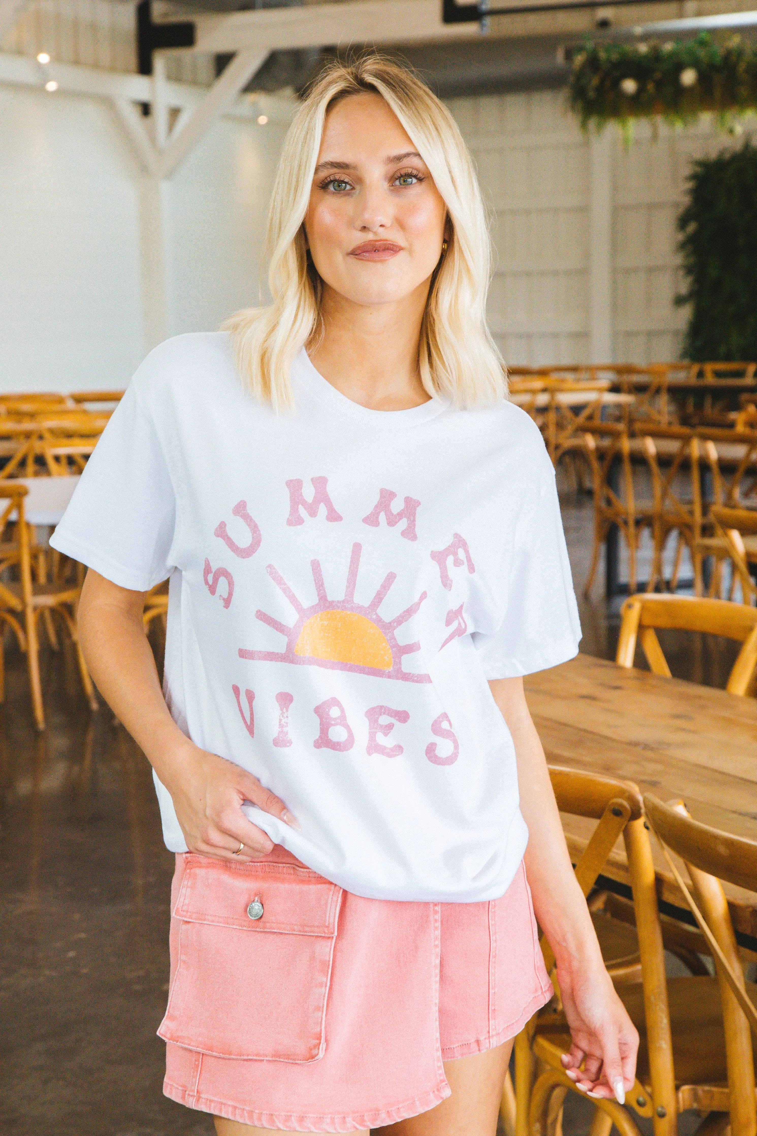 Gracie Denim Cargo Skort, Rose Pink