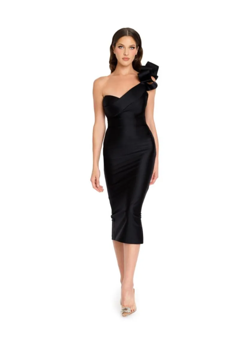 Nicole Bakti - 7356S - One Shoulder Dress with Ruffled Detail