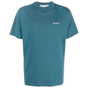 Off White Chain Arrow Design Slim Fit Duck Green T Shirt