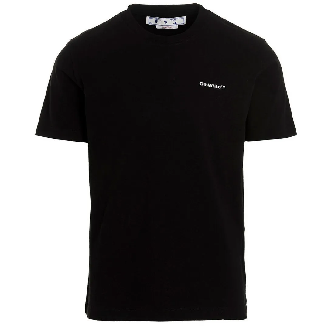 Off White Wave Out Design Slim Fit Black T Shirt