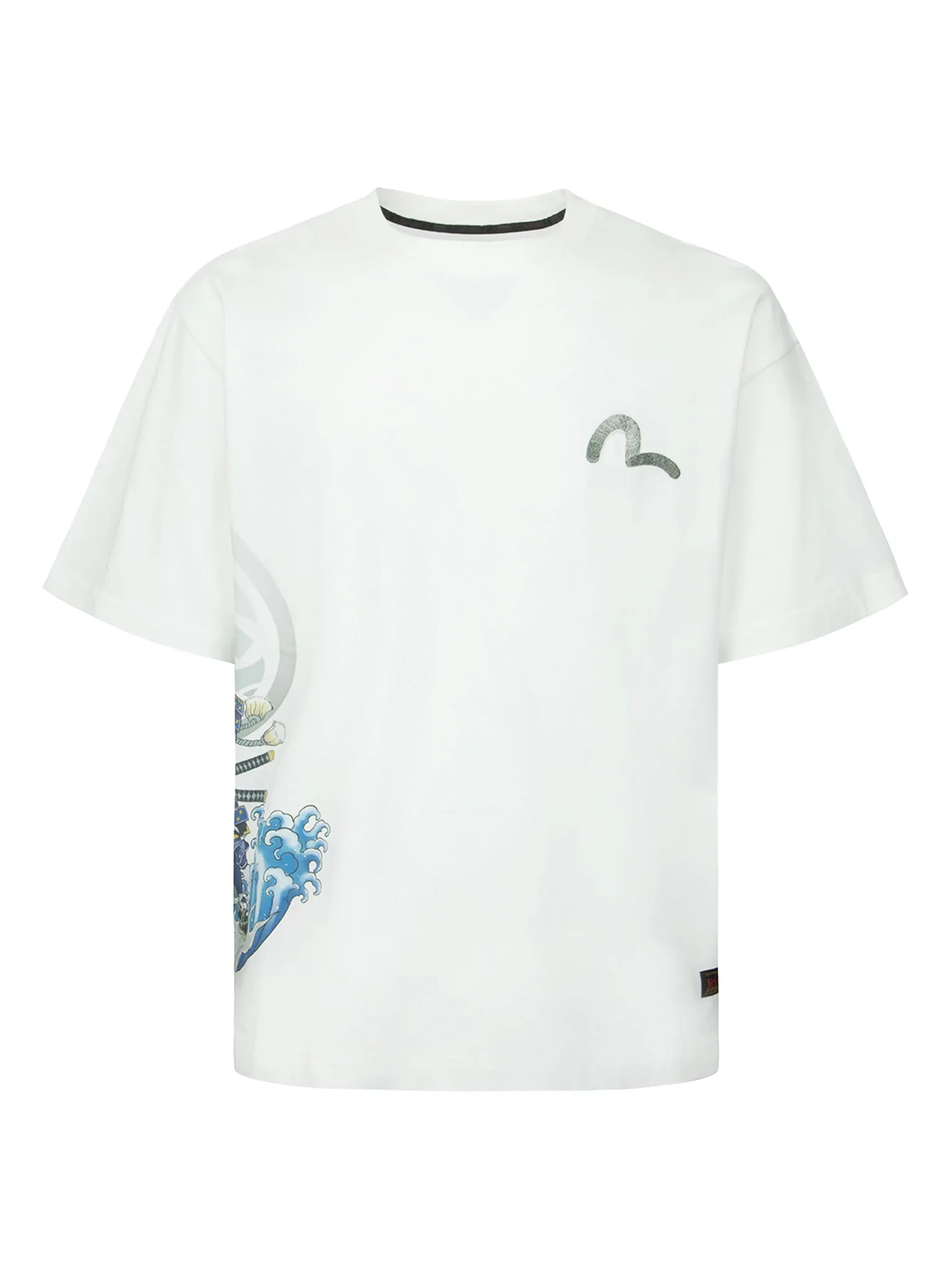 Samurai Print with Seagull Embroidery T-Shirt