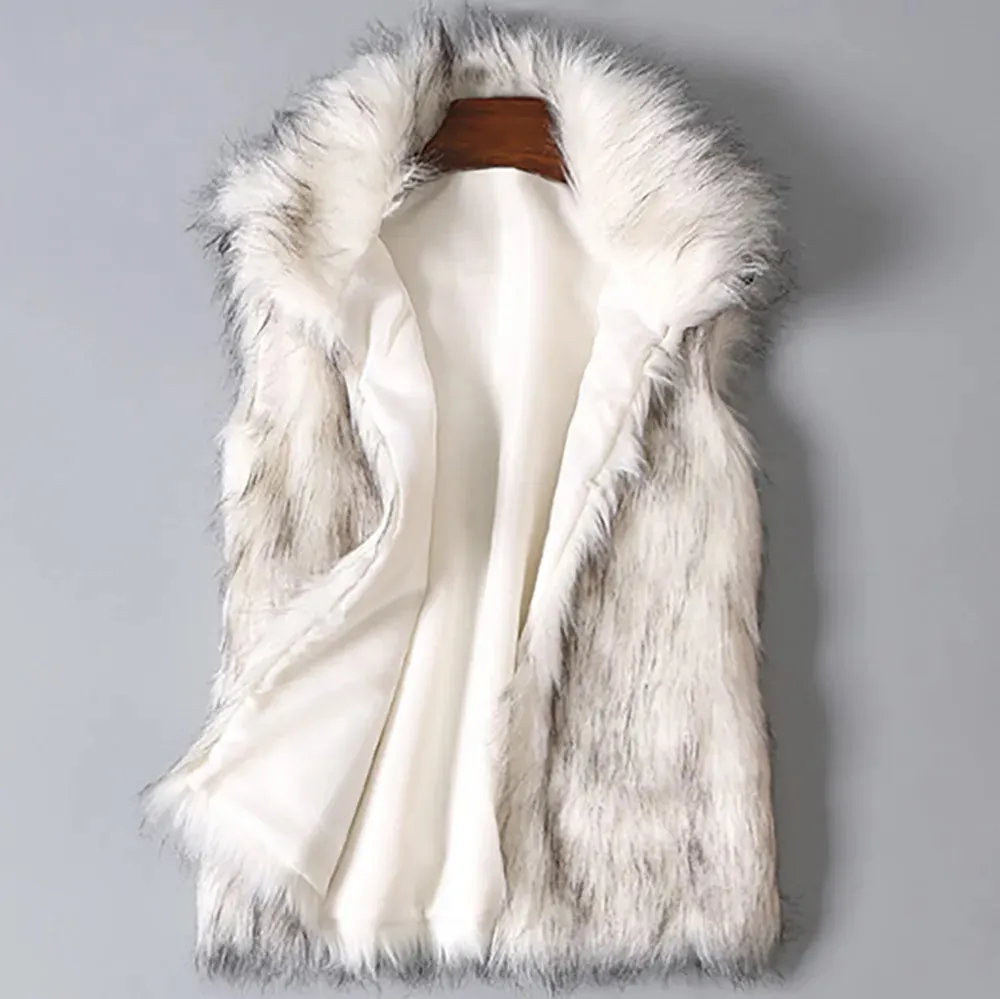 Stylish Women's Winter Faux Fur Vest - Warm Stand Collar Coat for Outdoor Activities