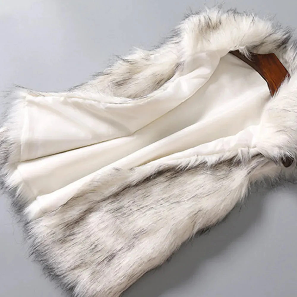 Stylish Women's Winter Faux Fur Vest - Warm Stand Collar Coat for Outdoor Activities