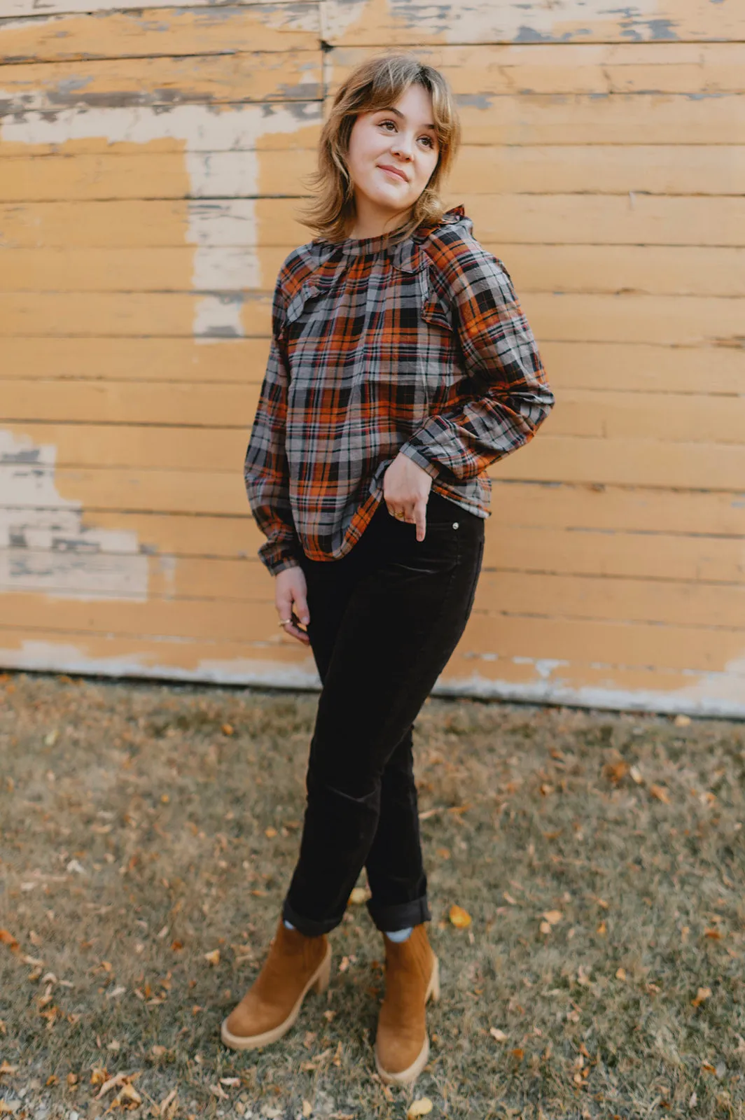 The Amora Plaid Blouse