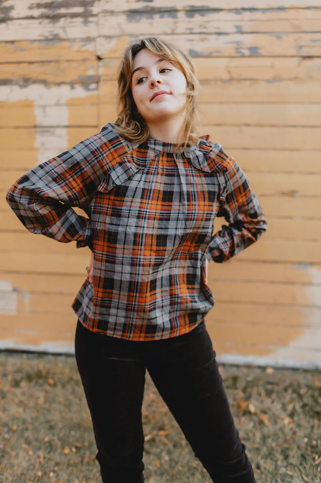 The Amora Plaid Blouse