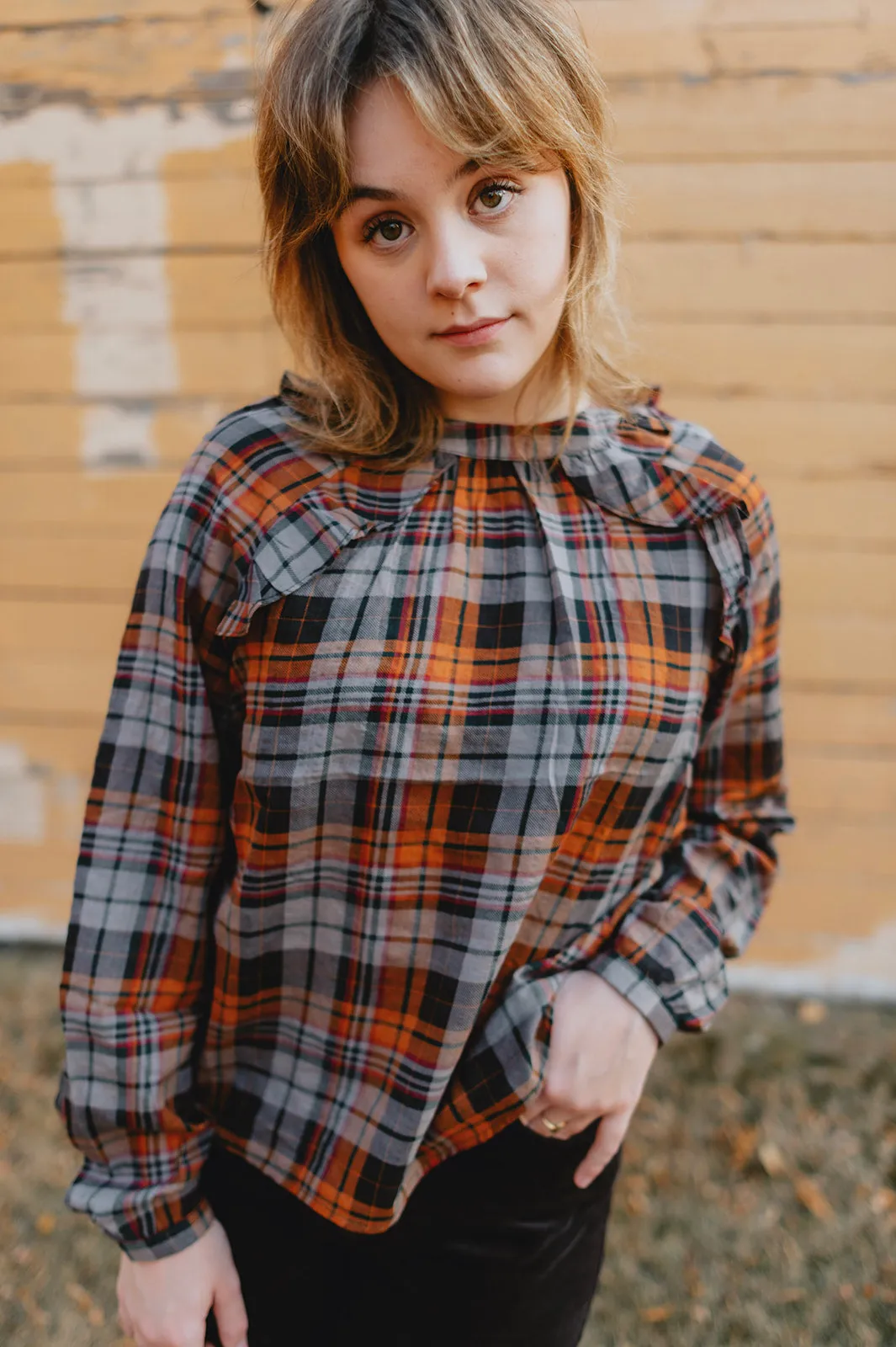 The Amora Plaid Blouse