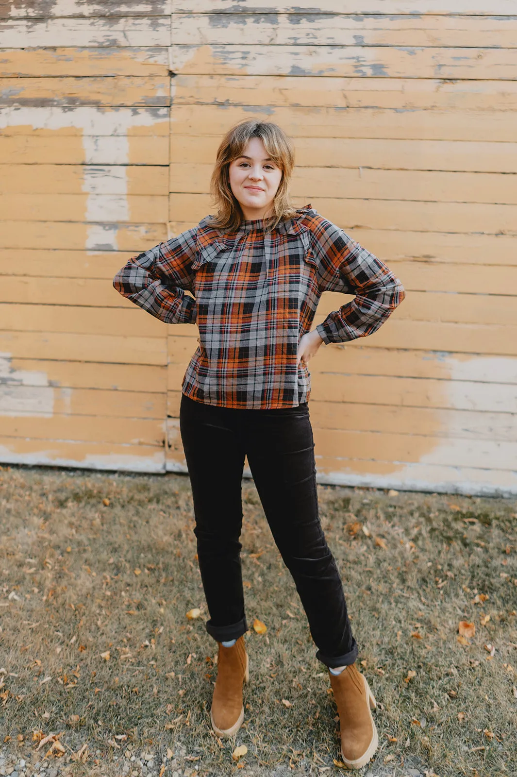 The Amora Plaid Blouse