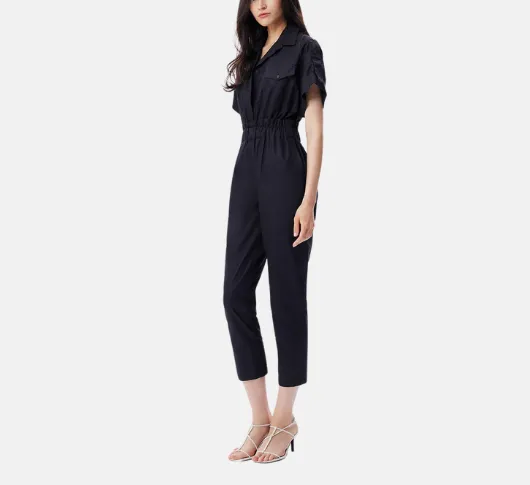 THEO - Echo Paper Bag Jumpsuit in Black