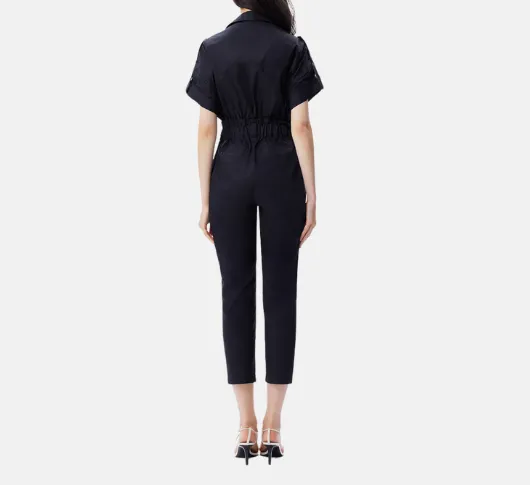 THEO - Echo Paper Bag Jumpsuit in Black