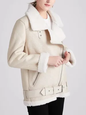Thick Faux Leather Furry Jacket