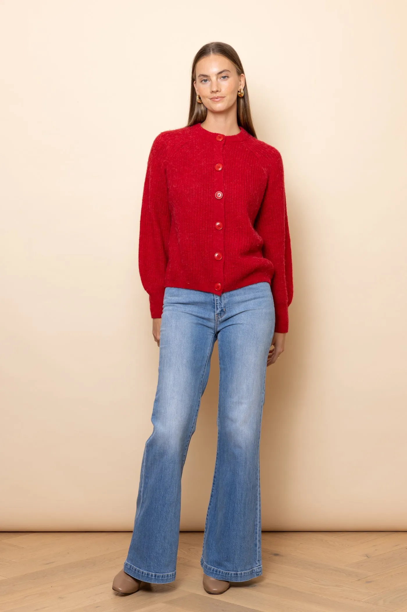 WHOLESALE - RED Chunky Knit Cardigan