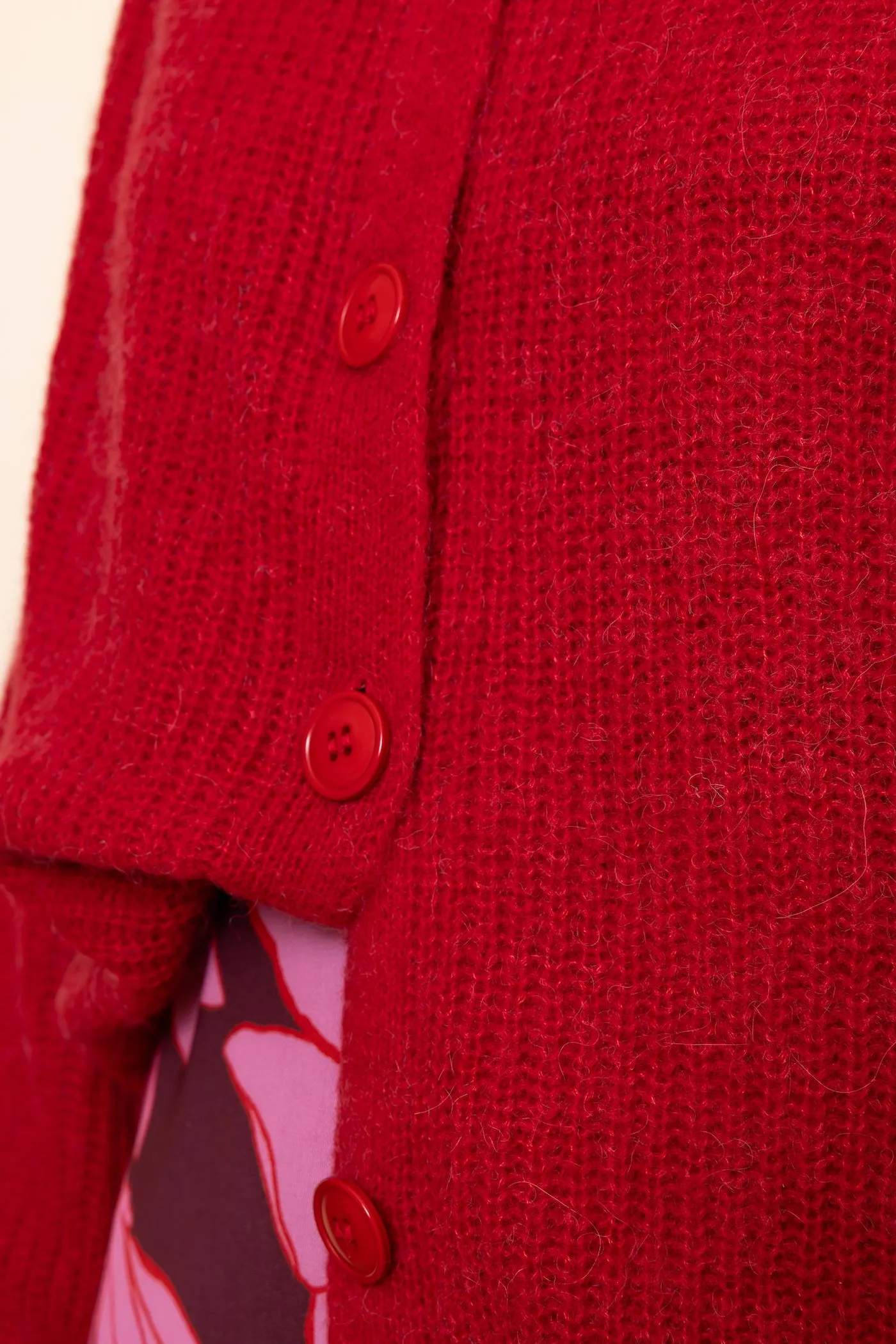 WHOLESALE - RED Chunky Knit Cardigan