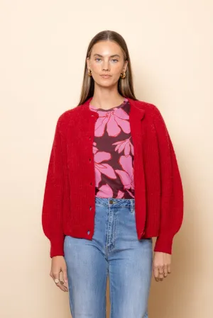 WHOLESALE - RED Chunky Knit Cardigan