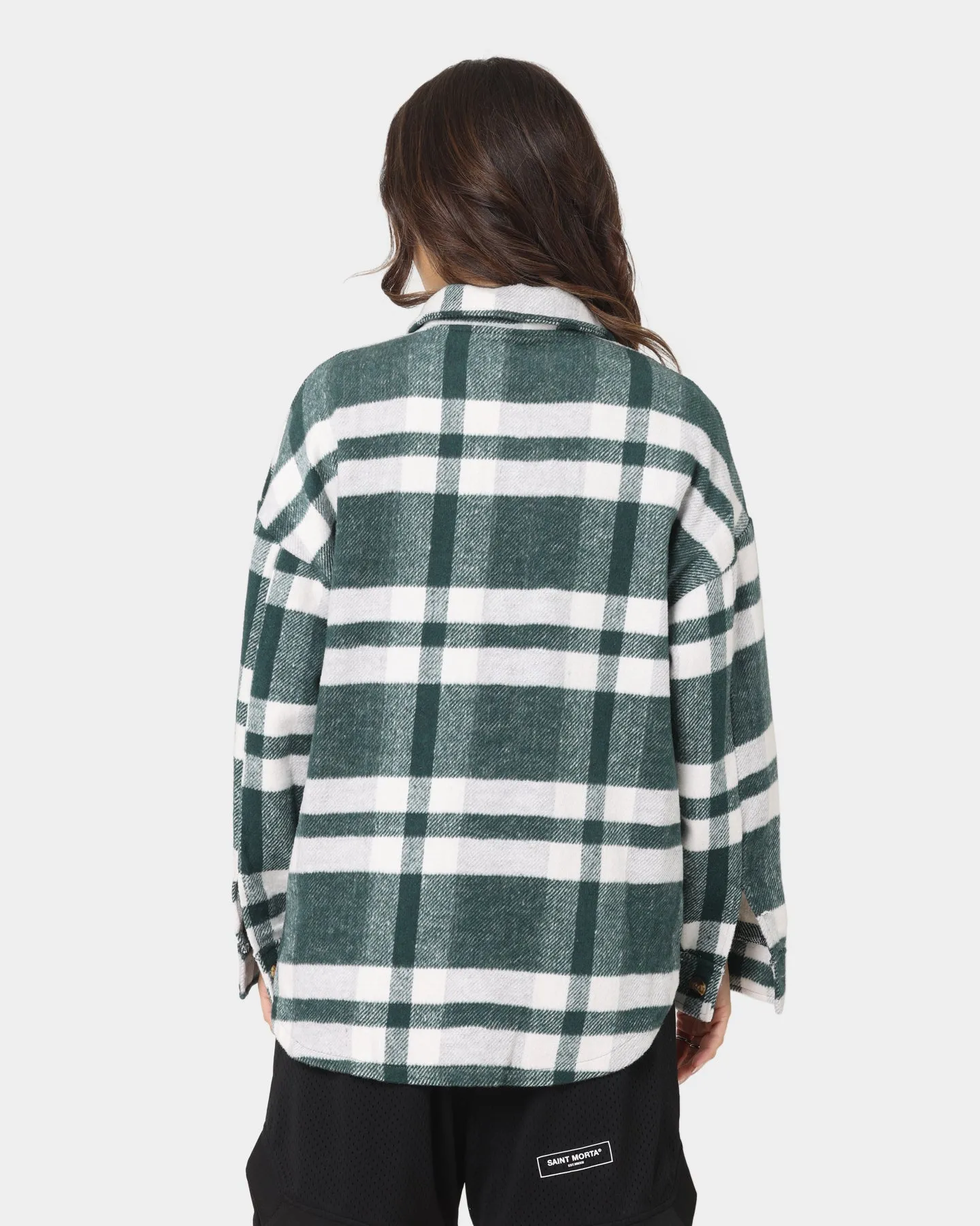 XXIII Women's Rodez Plaid Button Up Shirt Green/White
