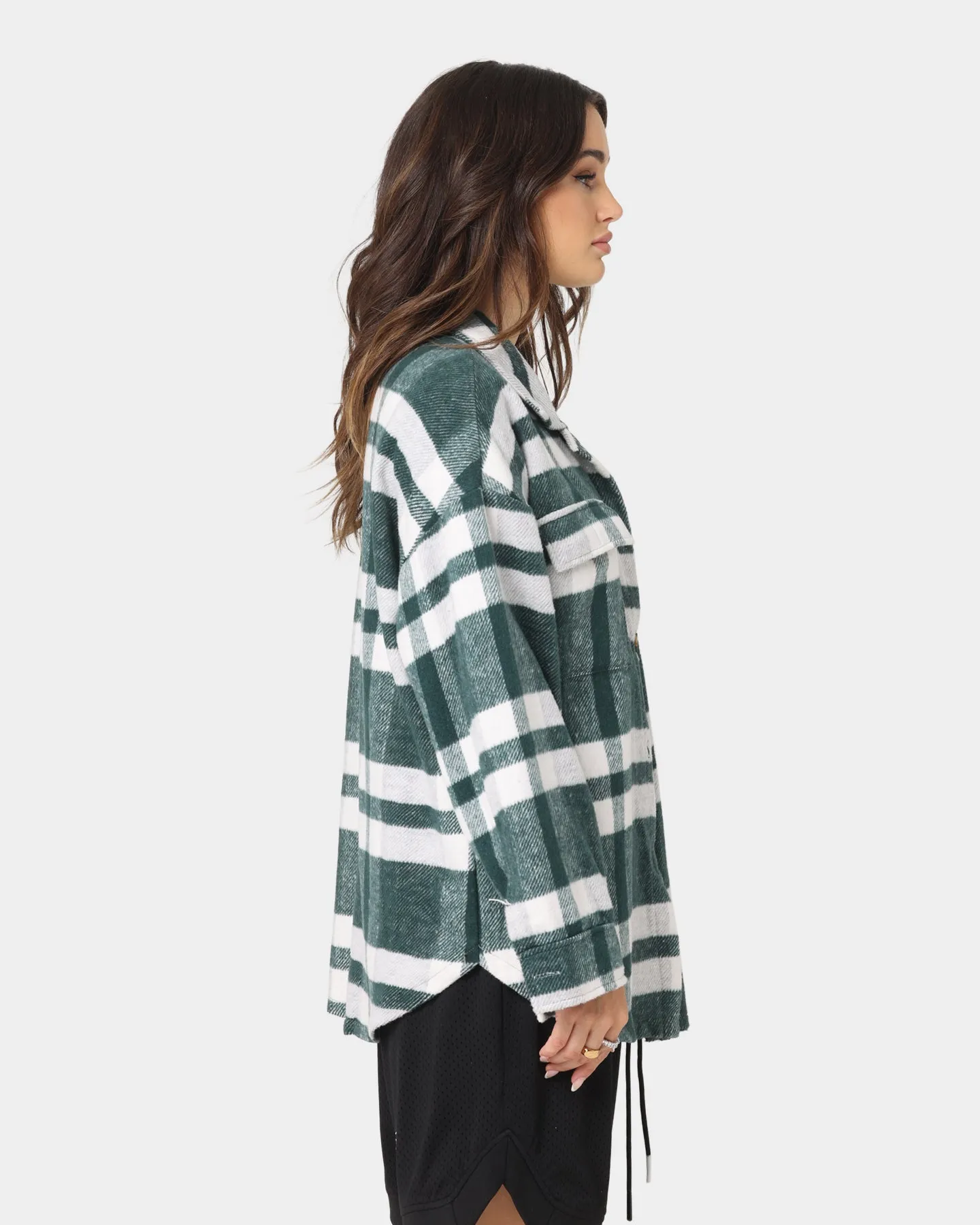 XXIII Women's Rodez Plaid Button Up Shirt Green/White